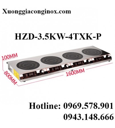 Bếp từ công nghiệp mỏng 4 mặt có hẹn giờ 3.5KW HZD-3.5KW-4TXK-P