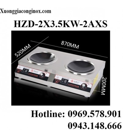 Bếp từ công nghiệp đôi lõm 3.5KW HZD-2X3.5KW-2AXS