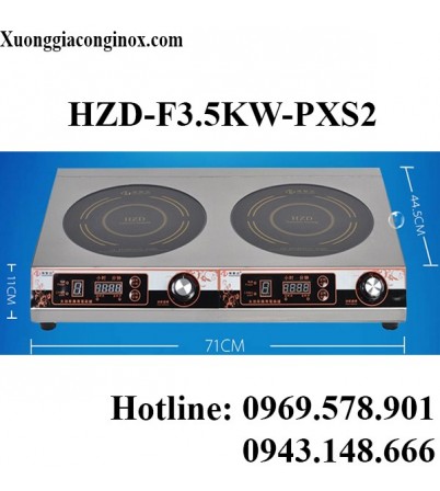 Bếp từ công nghiệp đôi phẳng tròn mỏng có hẹn giờ HZD-F3.5KW-PXS2