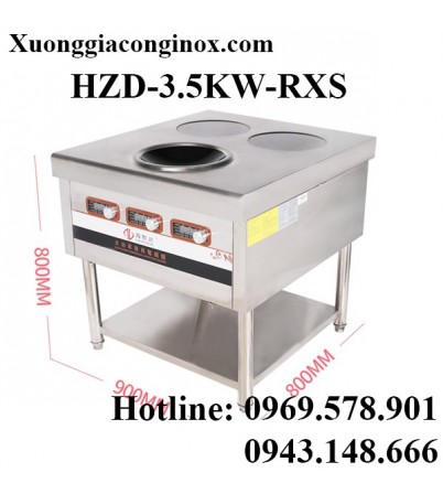 Bếp từ công nghiệp lớn 2 mặt phẳng 1 mặt lõm 3.5KW HZD-3.5KW-RXS
