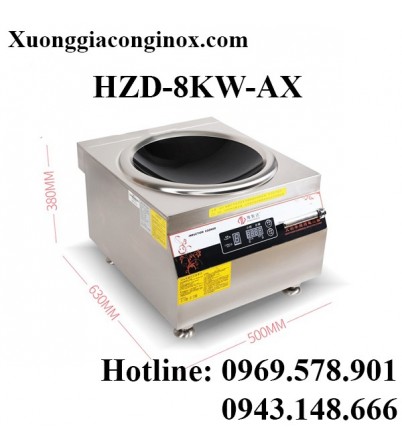 Bếp từ công nghiệp mặt lõm 8kw HZD-8KW-AX